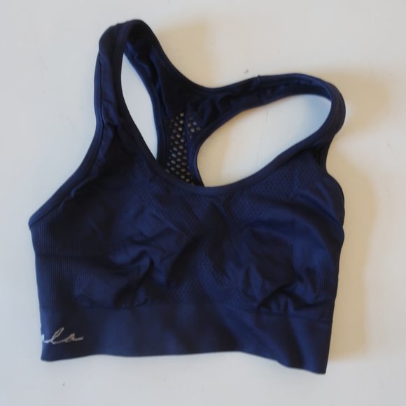 WOMENS ALALA BLUE RACERBACK SPORTS BRA S * - Picture 1 of 5
